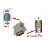 Adaptador DVI Macho 12+5 x VGA Fêmea 15 Pinos